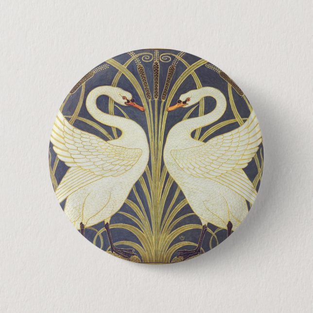 Badge Rond 5 Cm Walter Crane Swan (Devant)