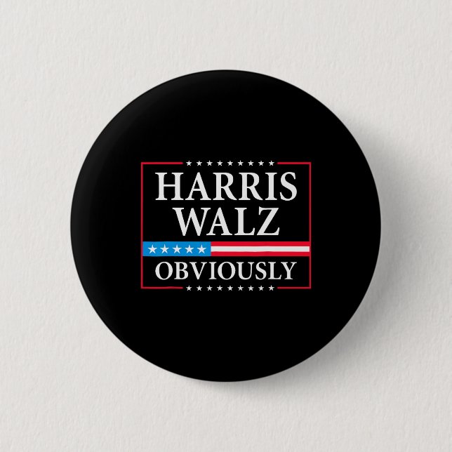 Badge Rond 5 Cm Walz Président Kamala Harris Waltz Elect (Devant)