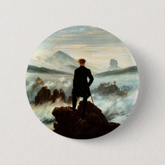 Badge Rond 5 Cm Wanderer au-dessus de la mer de brouillard, Caspar