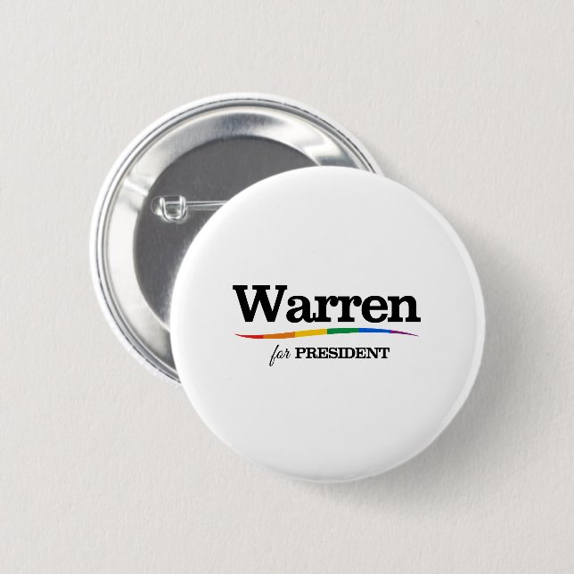 Badge Rond 5 Cm Warren Présidente (Devant & derrière)