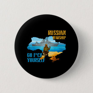 Badge Rond 5 Cm Warship Ukraine Carte Fierté Ukraine Vintage Posta
