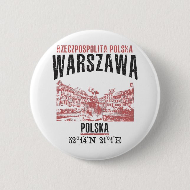 Badge Rond 5 Cm Warszawa (Devant)