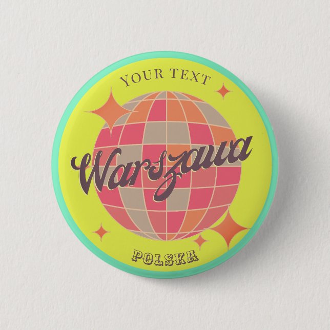 Badge Rond 5 Cm Warszawa Varsovie polska Pologne décoration (Devant)