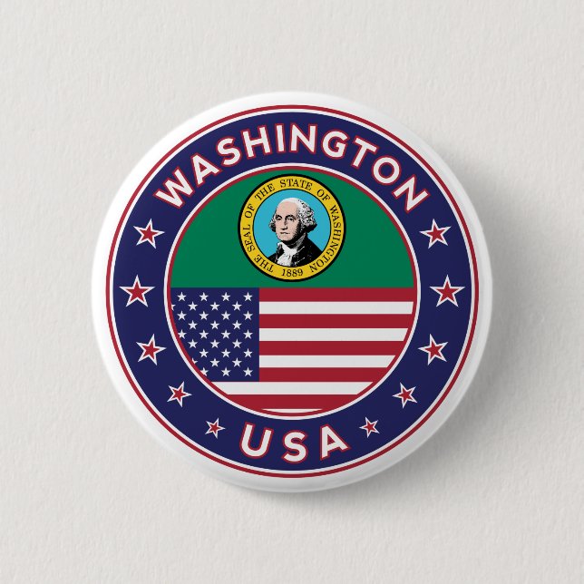 Badge Rond 5 Cm Washington (Devant)