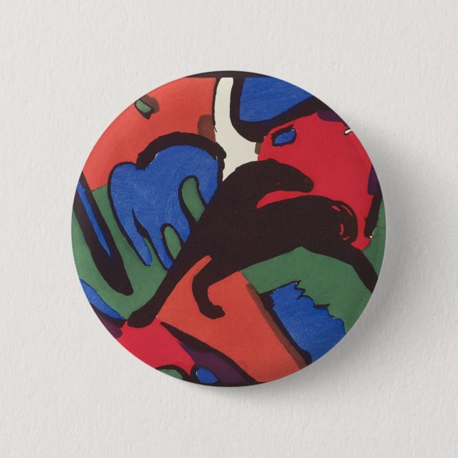 Badge Rond 5 Cm Wassily Kandinsky Franz Marc Blue Rider Peinture (Devant)