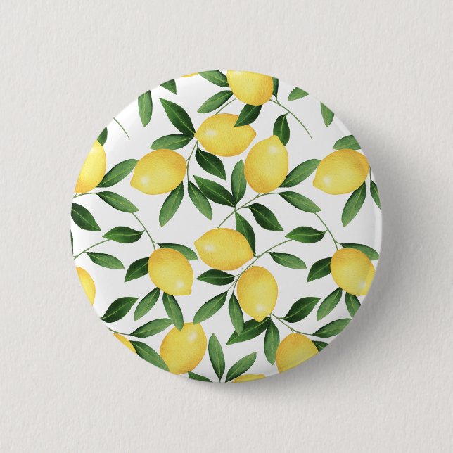 BADGE ROND 5 CM WATERCOLOR LEMONS (Devant)