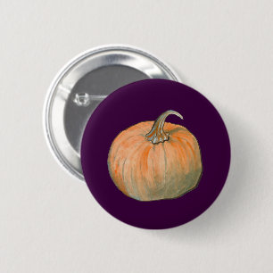 Badge Rond 5 Cm Watercolor Pumpkin