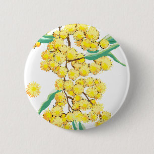 Badge Rond 5 Cm Wattle dit Australie