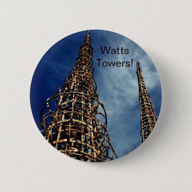Badge Rond 5 Cm Watts de tours, Los Angeles (Devant)