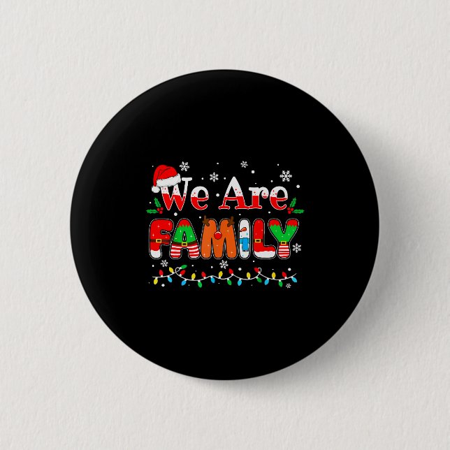 Badge Rond 5 Cm We Are Family Christmas Pajamas Funny Matching Xma (Devant)