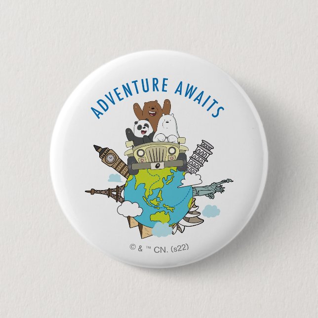 Badge Rond 5 Cm We Bare Bears - Adventure Await (Devant)