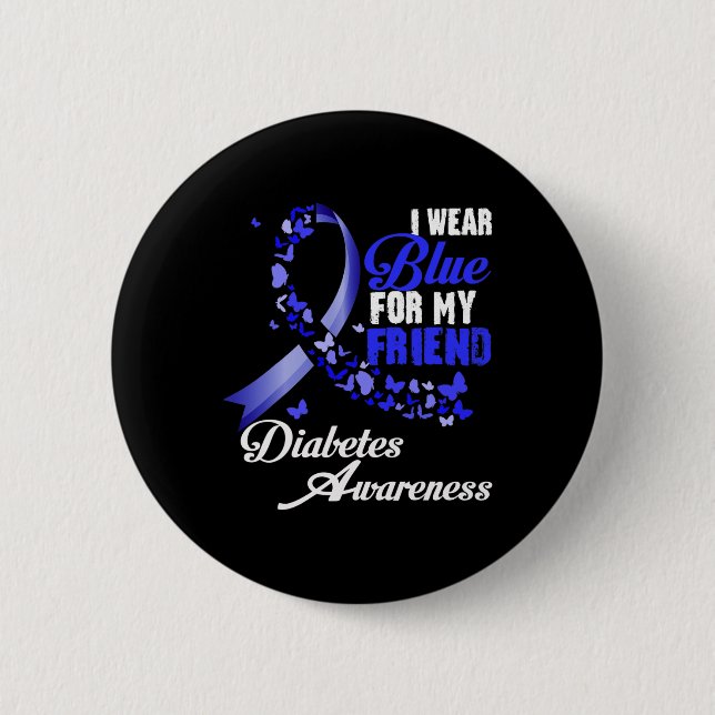 Badge Rond 5 Cm Wear Blue For My Friend T1d Diabetes Awareness Blu (Devant)