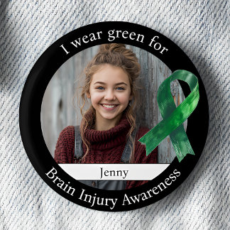 Badge Rond 5 Cm Wear Green for Brain Injury Awareness Photo