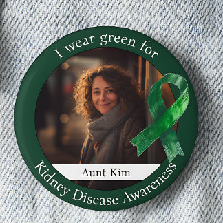 Badge Rond 5 Cm Wear Green for Kidney Disease Awareness Photo