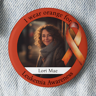 Badge Rond 5 Cm Wear Orange for Leukemia Awareness Photo