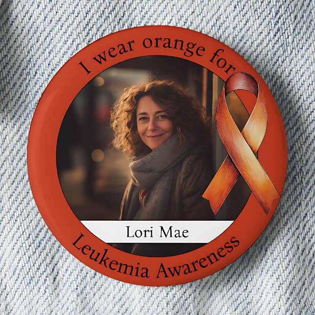 Badge Rond 5 Cm Wear Orange for Leukemia Awareness Photo (Créateur téléchargé)