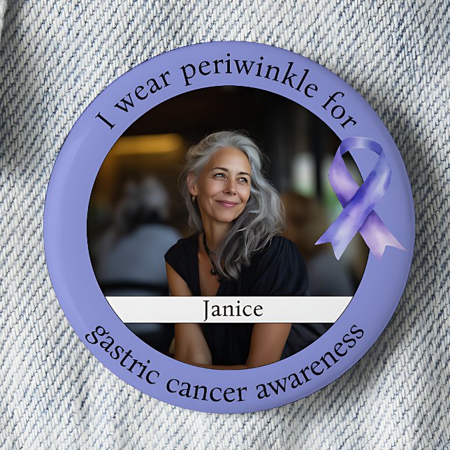 Badge Rond 5 Cm Wear Periwinkle for Gastric Cancer Awareness (Créateur téléchargé)