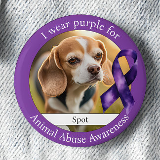 Badge Rond 5 Cm Wear Purple for Animal Abuse Awareness Photo