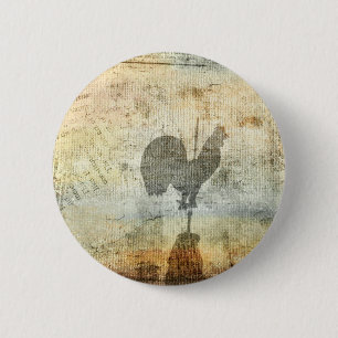 Badge Rond 5 Cm Weather Vane Rooster