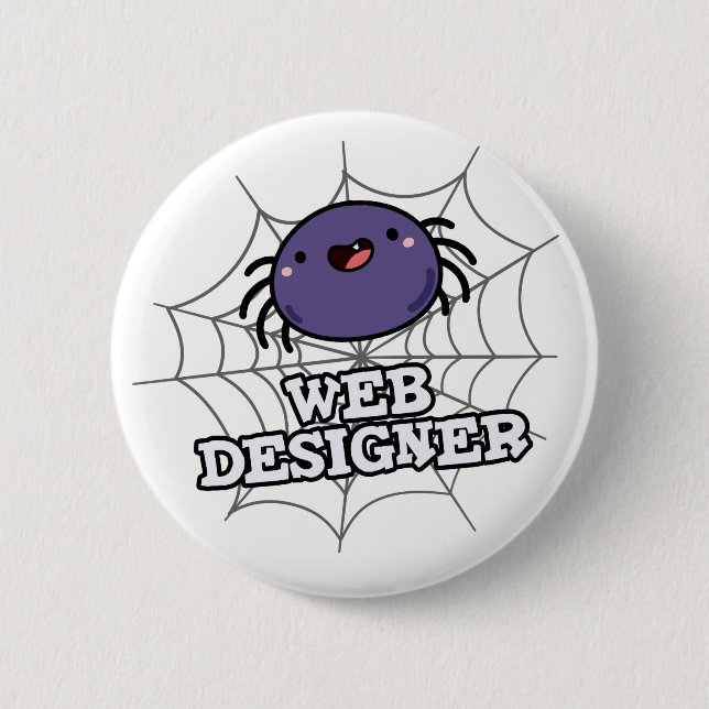Badge Rond 5 Cm Web Designer Funny Spider Pun (Devant)