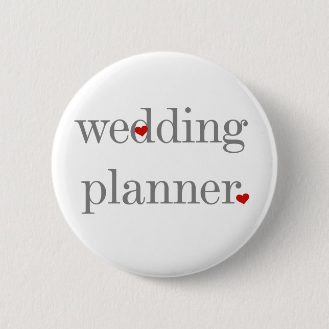 Badge Rond 5 Cm Wedding planner gris des textes (Devant)