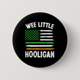 Badge Rond 5 Cm Wee Little Hooligan Amusant St Patrick's Day Shamr