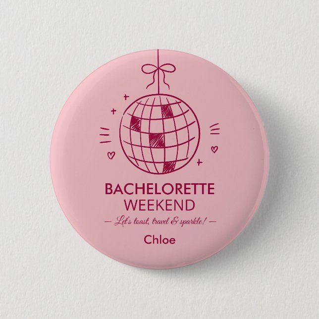 Badge Rond 5 Cm Week-end d'enterrement de vie de jeune fille minim (Devant)