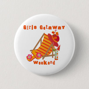 Badge Rond 5 Cm Week-end tropical de fuite de filles