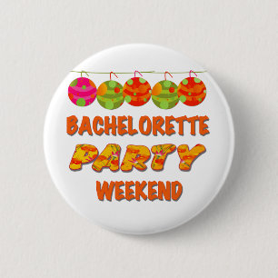 Badge Rond 5 Cm Week-end tropical de partie de Bachelorette