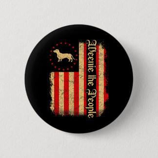 Badge Rond 5 Cm Weenie The People 4 Juillet Drapeau Américain Usa