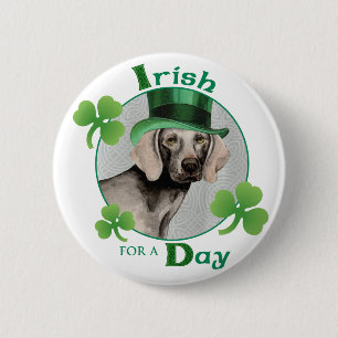 Badge Rond 5 Cm Weimaraner de la Saint Patrick