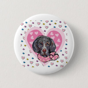 Badge Rond 5 Cm Weimaraner de la Saint-Valentin