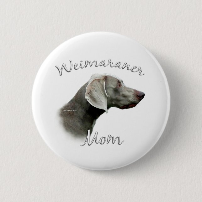Badge Rond 5 Cm Weimaraner Maman 2 (Devant)