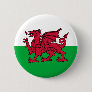 Badge Rond 5 Cm Welsh Dragon