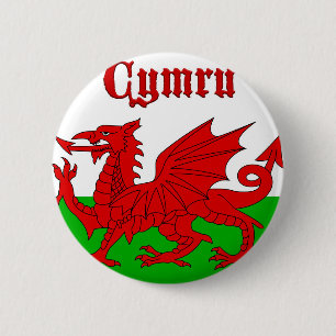 Badge Rond 5 Cm Welsh Flag Cymru