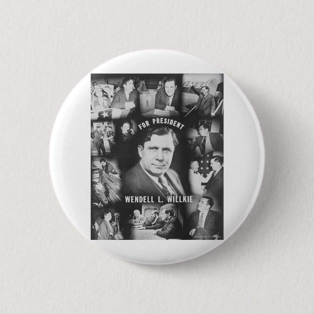 Badge Rond 5 Cm Wendell 1940 Willkie (Devant)