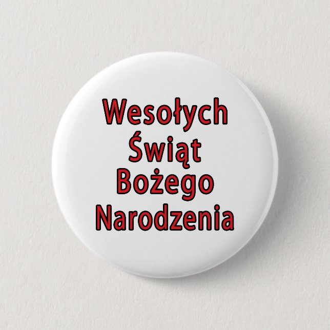 Badge Rond 5 Cm Wesolych Swiat Bozego Narodzenia (Devant)