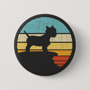 Badge Rond 5 Cm West Highland Terrier Westie Chien Vintage rétro