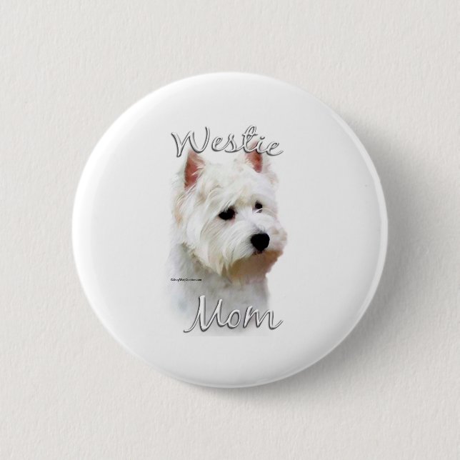 Badge Rond 5 Cm West Highland White Terrier Maman 2 (Devant)