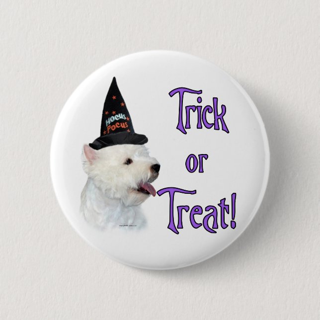 Badge Rond 5 Cm West Highland White Terrier Trick (Devant)