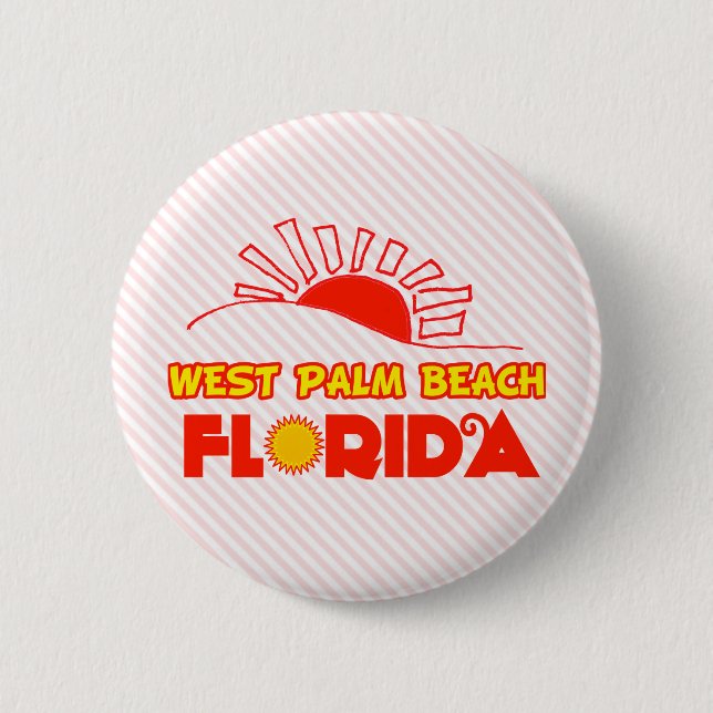 Badge Rond 5 Cm West Palm Beach, la Floride (Devant)