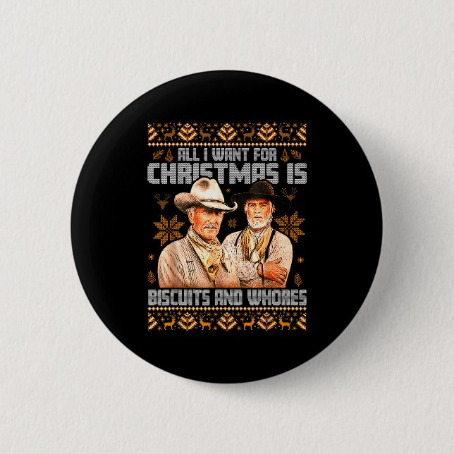 Badge Rond 5 Cm Western Biscuits And S Christmas Ugly  (Devant)