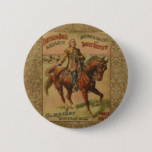 Badge Rond 5 Cm Western Buffalo Bill Wild West