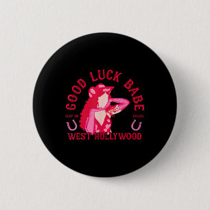 Badge Rond 5 Cm Western Cowgirl Good Luck Baby Dancing Disco Coque