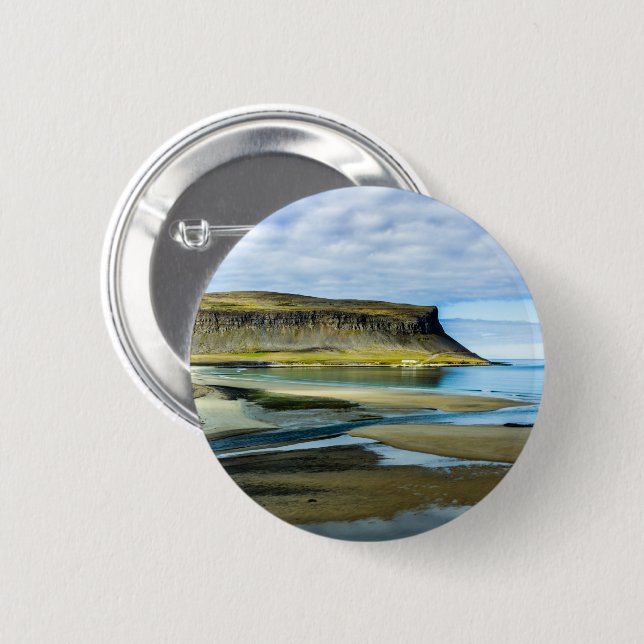 Badge Rond 5 Cm Westfjords, Islande (Devant & derrière)