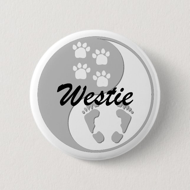 Badge Rond 5 Cm westie de yang de yin (Devant)
