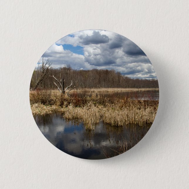 Badge Rond 5 Cm Wetland Cloudscape (Devant)
