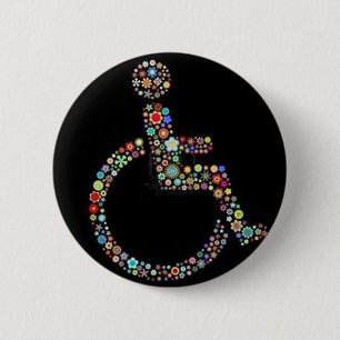 Badge Rond 5 Cm wheelchair_funky_zazzle.jpeg