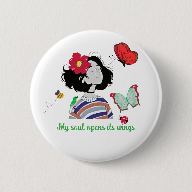 Badge Rond 5 Cm Where Spring Meets Me (Devant)