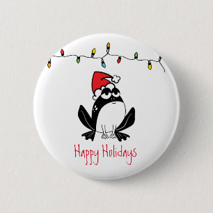 Badge Rond 5 Cm Whimsical Christmas Frog
